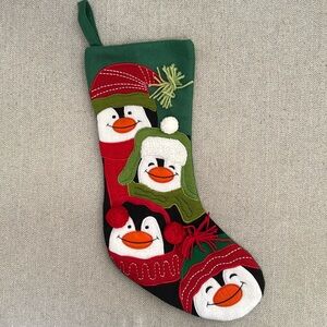 Green Penguin Holiday Stocking